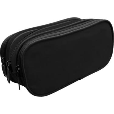 Imagem de Estojo Escolar Triplo Poliester Liso Preto Yepp EST12021P