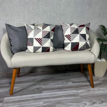 Imagem de Kit c Almofadas Cheias Decorativas pSala(JAVA BORDÔcCINZA)