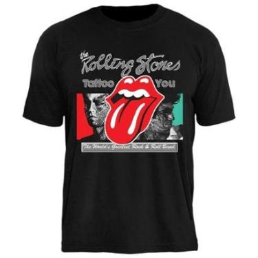 Imagem de Camiseta de Banda Rolling Stones em Algodão Manga Curta Gola Redonda-Unissex