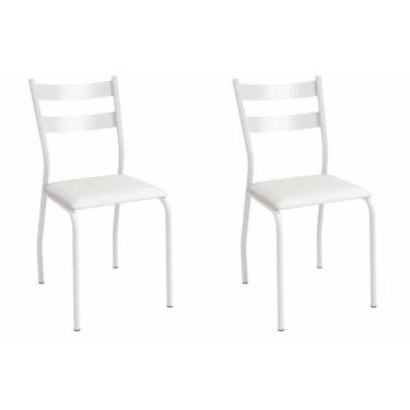 Imagem de Cadeira De Cozinha Bali 2c141br Aço Kit 2 Un Branco-corano Branco - Kappesberg