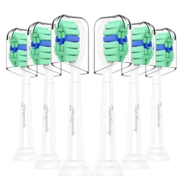 Imagem de Toptheway Cabeças de substituição de escova de dentes compatíveis com Philips Sonicare ProtectiveClean DiamondClean C2 G2 W 4100 5100 controle de placa, pacote com 6