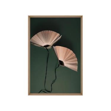 Imagem de Quadro Decorativo com Vidro Sala Hall Quarto 64x94cm Verde Livros