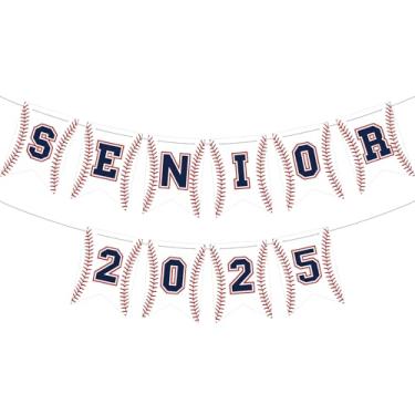 Imagem de Hillsuren Decorações noturnas de beisebol sênior 2025 faixas de formatura tema esportivo suprimentos de festa para jogador de beisebol presente equipe esportiva 2025 lembrancinhas de festa de