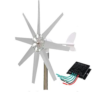 Imagem de HYZHANHONG Kit de Gerador de Turbina Eólica Vertical Silenciosa, 16000W 12V 24V 48V, Turbinas Eólicas de 8 Pás com Kit de Controlador MPPT para Casa, Híbridos e Iluminação Pública,24v