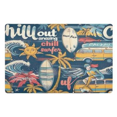 Imagem de STAYTOP Tapete de porta para prancha de surfe, entrada externa, 81 x 50 cm, tapete de boas-vindas ao ar livre/interno, tapetes de banho fofos, capacho frontal antiderrapante para entrada, pátio, áreas