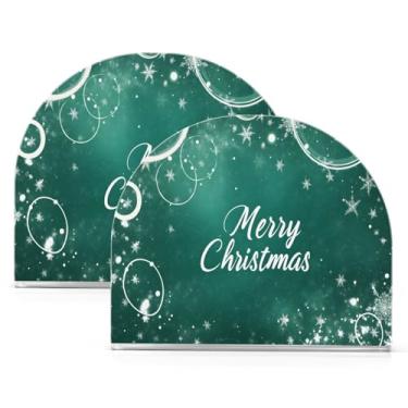 Imagem de Wassud Porta-guardanapos de acrílico de saudação de Natal, dispensador de guardanapos de papel moderno para mesa, cozinha, sala de jantar, bancada 2 peças (comporta 50-60 guardanapos)
