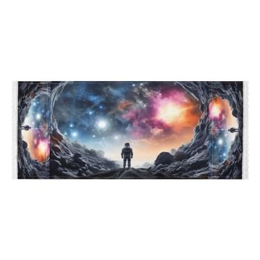 Imagem de Wassud Astronaut Looks To The Sky Capas de lavadora e secadora, protetor de lavadora com sacos de armazenamento, capa de geladeira à prova de poeira com bolsos para lavanderia doméstica, cozinha, 120