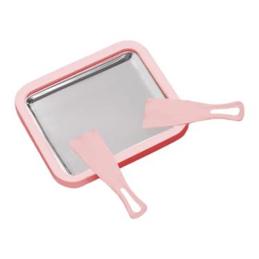 Imagem de SiaBiced Forma para Sorvete Instantâneo Enrolado, Placa de aço Inoxidável para Congelamento Instantâneo com 2 Raspadores para Cozinha, Casa E Festas de Iogurte, Rosa