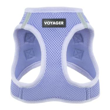 Imagem de Best Pet Supplies Peitoral Voyager Step-in Air – malha para todos os climas, refletivo, sem puxar para cães, gatos – Seguro com fecho de, fivela, anéis D duplos – lavanda, 3PP