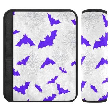 Imagem de Burbuja Capa para cinto de segurança de carro Purple Bats Protetor de cinto de segurança de carro macio confortável para alça de ombro de assento, 1 par médio