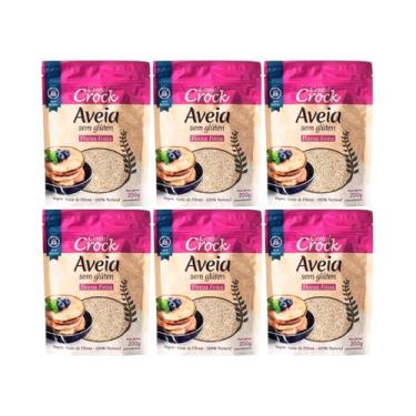 Imagem de Kit com 6 Pouchs de Aveia em Flocos Finos sem Glúten de 200g cada - Cereal Crock
