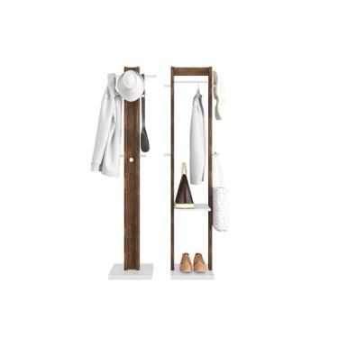 Imagem de Conjunto 2 Cabideiros Branco Nogal - Tecnomobili - Tecno Mobile