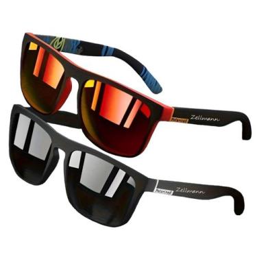 Imagem de Kit 2 Óculos de Sol POLARIZADO Masculino Quadrado Moderno com PROTEÇÃO