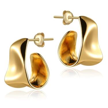 Imagem de LOMISS BRINCO FOLHEADO A OURO 18K OVAL ONDULADO (DOURADO)