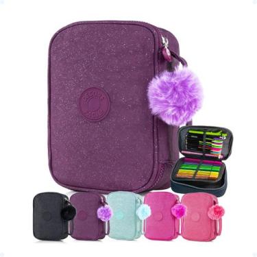 Imagem de Estojo Grande Box Jumbo Escolar C/ Divisórias Compartimentos - Hxt, Ro