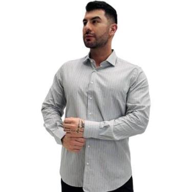 Imagem de Camisa Raphy Listrada Extra Cotton Manga Longa Masculina-Masculino
