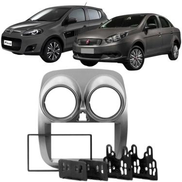 Imagem de Moldura 2 Din Palio Novo 2012 à 2016 Grand Siena 2021 Cinza Painel Multimidia Expex Epx 400