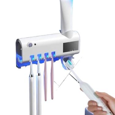 Imagem de Porta Escova de Dentes com Esterilizador UV e Dispenser de Pasta – Suporte Automático para Banheiro(MODELO UV)