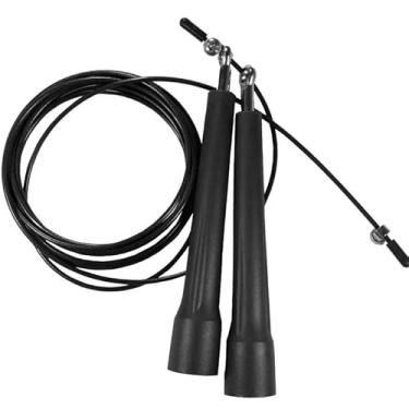 Imagem de Corda de Pular Ajustável para Exercício Funcional, PVC Resistente, 290cm, Treino Academia, Preta