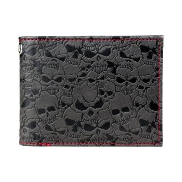 Imagem de Carteira dobrável dupla Skull, porta-cartão de crédito versátil - inwe