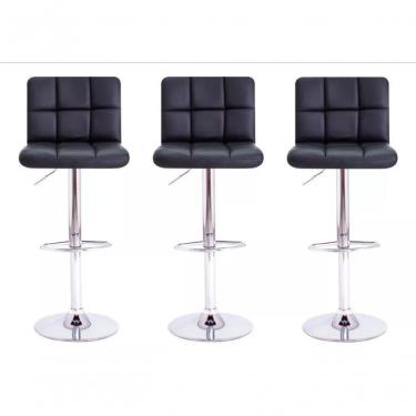 Imagem de Kit 3 Banquetas Decoreshop Estofada Com Encosto Para Cozinha Americana Bar Balcão Bancada