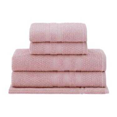Imagem de Buddemeyer, Kit Jogo de Toalhas Buddemeyer 4 Peças Banho e Rosto Vanilla 100% Algodão Extra Soft Cor:Rosa Velvet 3231