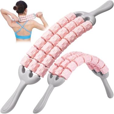 Imagem de Bastão de massagem de rolo triplo - Massageador corporal para músculos - Ferramenta de rolamento de fáscia - Terapia de tecido profundo para liberação miofascial e drenagem linfática - Dispositivo