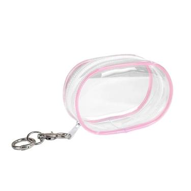Imagem de Mini bolsa de armazenamento transparente de PVC com zíper à prova de poeira, organizador de embalagem com zíper de plástico para itens pequenos