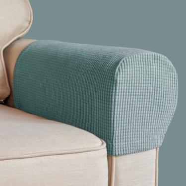 Imagem de Capas para cadeira de apoio de braço, capa elástica para poltrona para sofá, apoio de braço, antiderrapante, elastano, poliéster, capas de braço para sofá, poltrona, protetor de móveis, conjunto de 2