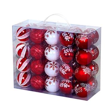 Imagem de Nishiyuenyi Conjunto de 40 Bolas de Natal, Enfeites Leves para Decoração Natalina, Ideais para Casa, Festas E para a árvore de Natal, Style E, Tamanho real