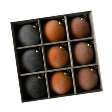 Imagem de Nishiyuenyi 9 Enfeites de Natal em Veludo, Bolas de Natal de 8 Cm, Multicoloridos, Elegantes, para Decoração de Casa, Criativos E Inquebráveis, para Parede Extern, Cinza Alaranjado, Tamanho real