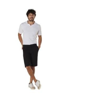 Imagem de Bermuda Sarja Pedal Casual Reta Masculina Max Denim 11524 Preta-Masculino