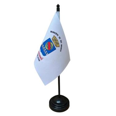 Imagem de Bandeira de Mesa Rio Branco, 26cm Altura Total, 18x11cm Tecido Oxford, Face Única, Base Plástica, Decorativa, para Escritório, Eventos e Cerimônias