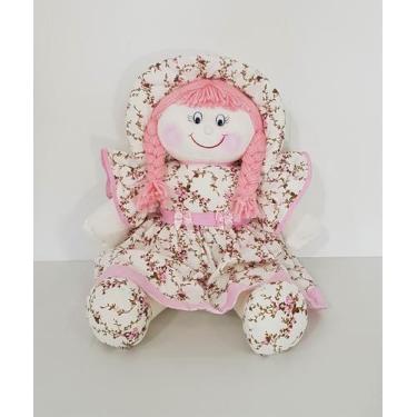 Imagem de Boneca De Pano Nanda Pelúcia Rosa Florence 41 cm - Polybaby