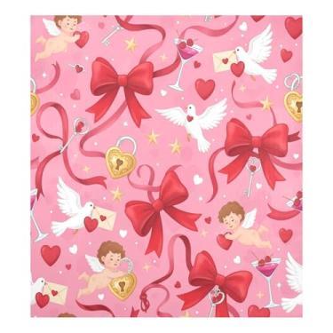 Imagem de Blueangle Capa de ímã de lava-louças Red Bows Dia dos Namorados, decoração da capa frontal da máquina de lavar louça, adesivos de eletrodomésticos, adesivos de eletrodomésticos, 58 cm C x 66 cm