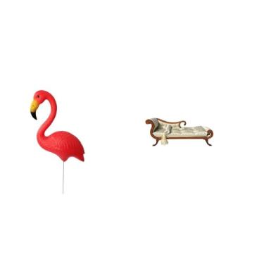 Imagem de Whtkoph Estátua de Pássaro, Figura Decorativa de Flamingo para Jardim, Escultura em Miniatura de Estaca para Sofá, Cama de Madeira, Adereços Fotográficos DIY,