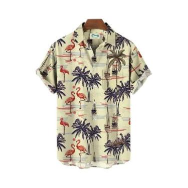 Imagem de Camisa Masculina De Manga Curta Com Estampa Floral Havaiana Moda Praia