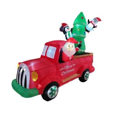 Imagem de Caminhão Inflável De Natal Com Árvore De Natal E Papai Noel De 2,67m C