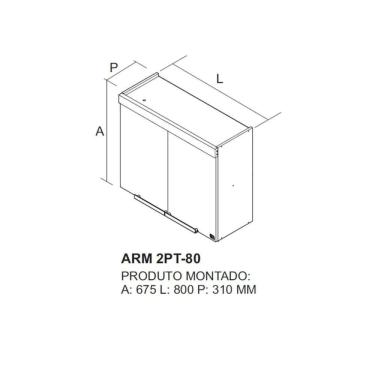 Imagem de Armário Aéreo De Cozinha 80cm 2 Portas New Porto - Itatiaia Freijó-grafite