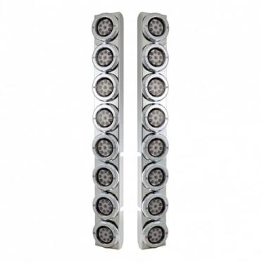 Imagem de United Pacific Suporte de limpador de ar traseiro 37336 PB SS com 16 x 9 luzes refletoras e bisel LED de 5 cm - LED vermelho/lente transparente