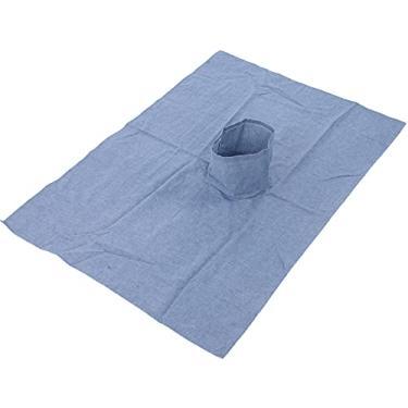 Imagem de Cryfokt Capa de Mesa de Massagem de Algodão Macio para Salão de Beleza Capa de Cama de Massagem para Salão de Beleza, 70 X 100 Cm, Material Ecológico, Adequado para a Pele e Confortável Ao Toque (Azul-marinho)