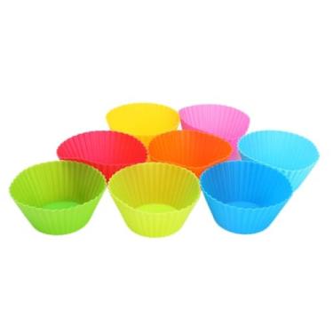 Imagem de KIT Mini Forminha De Silicone 5x3x2CM E 6,5x3X4,5Cm Para Bolo Forma De Cupcakes, Children’s Celebrations & Carnival Treats, Easy to Clean & Reusable(5x3x3,5CM (12PEÇAS))