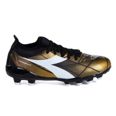 Imagem de Chuteira Infantil Diadora Squadra II X Campo Preto e Dourado-Unissex