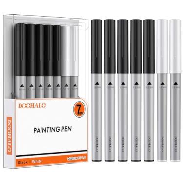Imagem de DOOHALO Caneta marcadora acrílica de ouro branco compatível com Cricut Maker4/3/Explore 3/Air 2/Air Machine 1.0 canetas de tinta prata com pontas médias para desenho e pintura