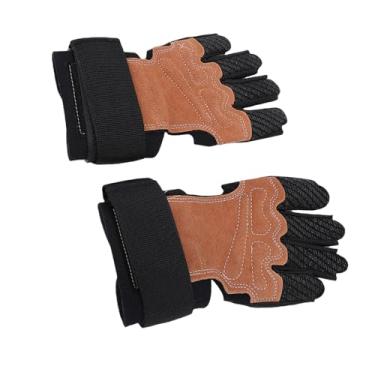 Imagem de Alomejor Luvas de Treino, Luvas de Levantamento de Peso Acolchoadas de Couro Com Suporte de Pulso Ajustável para Treinamento de Exercícios de Corrida de Academia (XL)