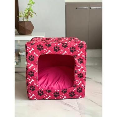 Imagem de 3 em 1 para Pet – Caminha e Casinha Impermeável com Almofada Removível, Versátil para Cães e Gatos Pequenos e Médios(Rosa Aleatoria,G)