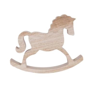 Imagem de UGPLM Cavalo de balanço de madeira, enfeite decorativo, presente artesanal, estilo rústico, para decoração de casa, quarto ou mesa.