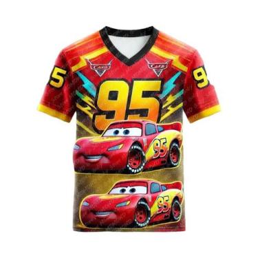 Imagem de Camiseta De Futebol McQueen Da Disney Para Crianças, T-Shirt Casual De