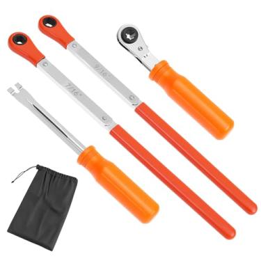 Imagem de QWORK 4 chaves ajustadoras de folga e kit de ferramentas, conjunto de serviço de freio de caminhão resistente com chaves de catraca XL (5/40.6 cm, GG 7/40.6 cm, GG 9/40.6 cm) e ferramenta de liberação