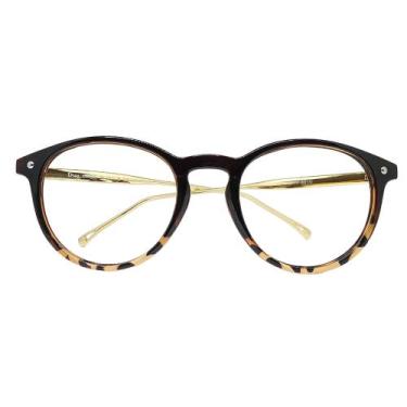 Imagem de Kit com 2 Armações Óculos Grau Redondo Haste Metal Premium - GOLDEN VI